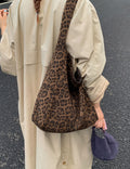 Retro Leopard Suede Large Capacity Shoulder Bags 6S10BBG1552