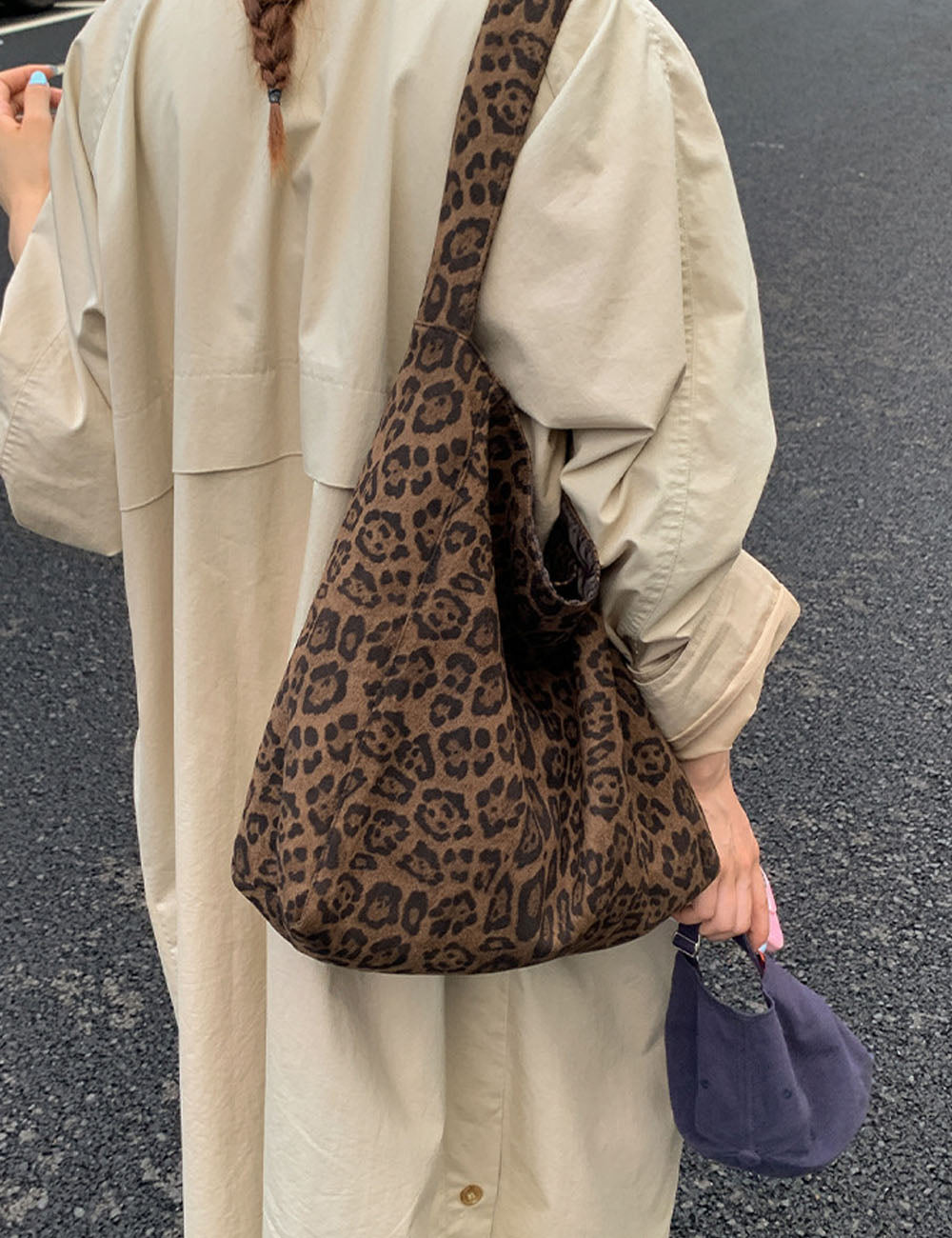 Retro Leopard Suede Large Capacity Shoulder Bags 6S10BBG1552