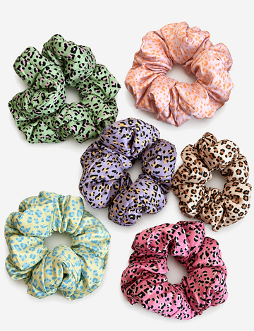 Vintage Leopard Print Elastic Hair Scrunchies 6W6HSR324