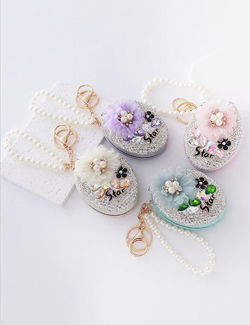 Floral Rhinestone Bag Charm - DippedShop Wholesale - #9347