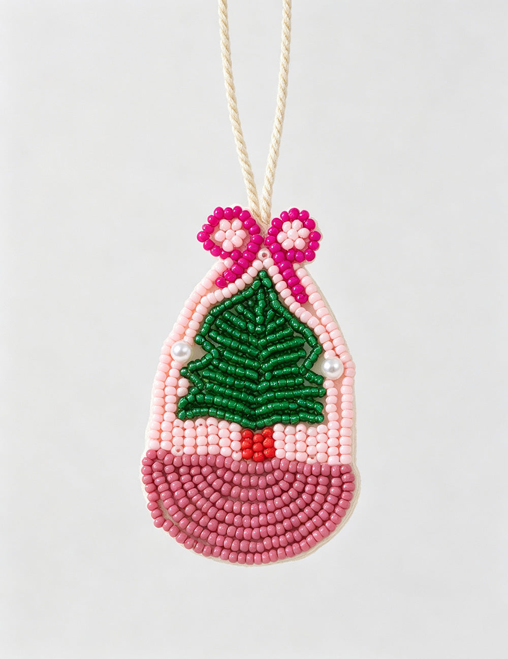 Fresh Handmade Beaded Christmas Tree Pendant Keychain 6W10BBC780