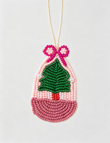 Fresh Handmade Beaded Christmas Tree Pendant Keychain 6W10BBC780
