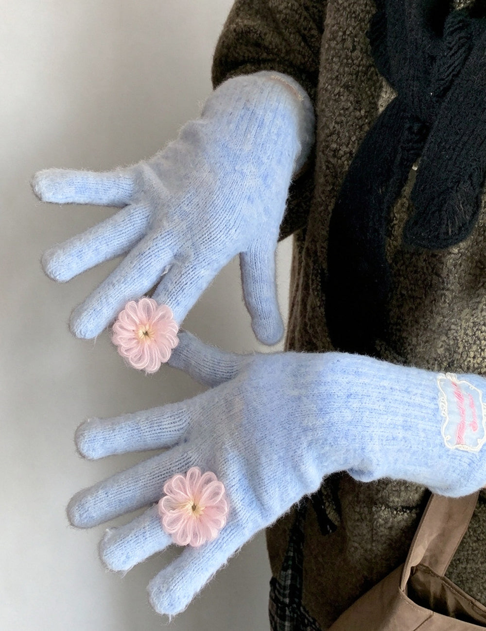 3D Flower Knit Gloves - DippedShop Wholesale - #0803
