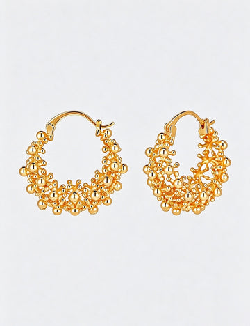 Cluster Bead Hoop Earrings - DippedShop Wholesale - #6275