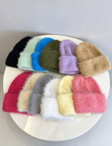 Fluffy Faux Fur Beanie - DippedShop Wholesale - #9667