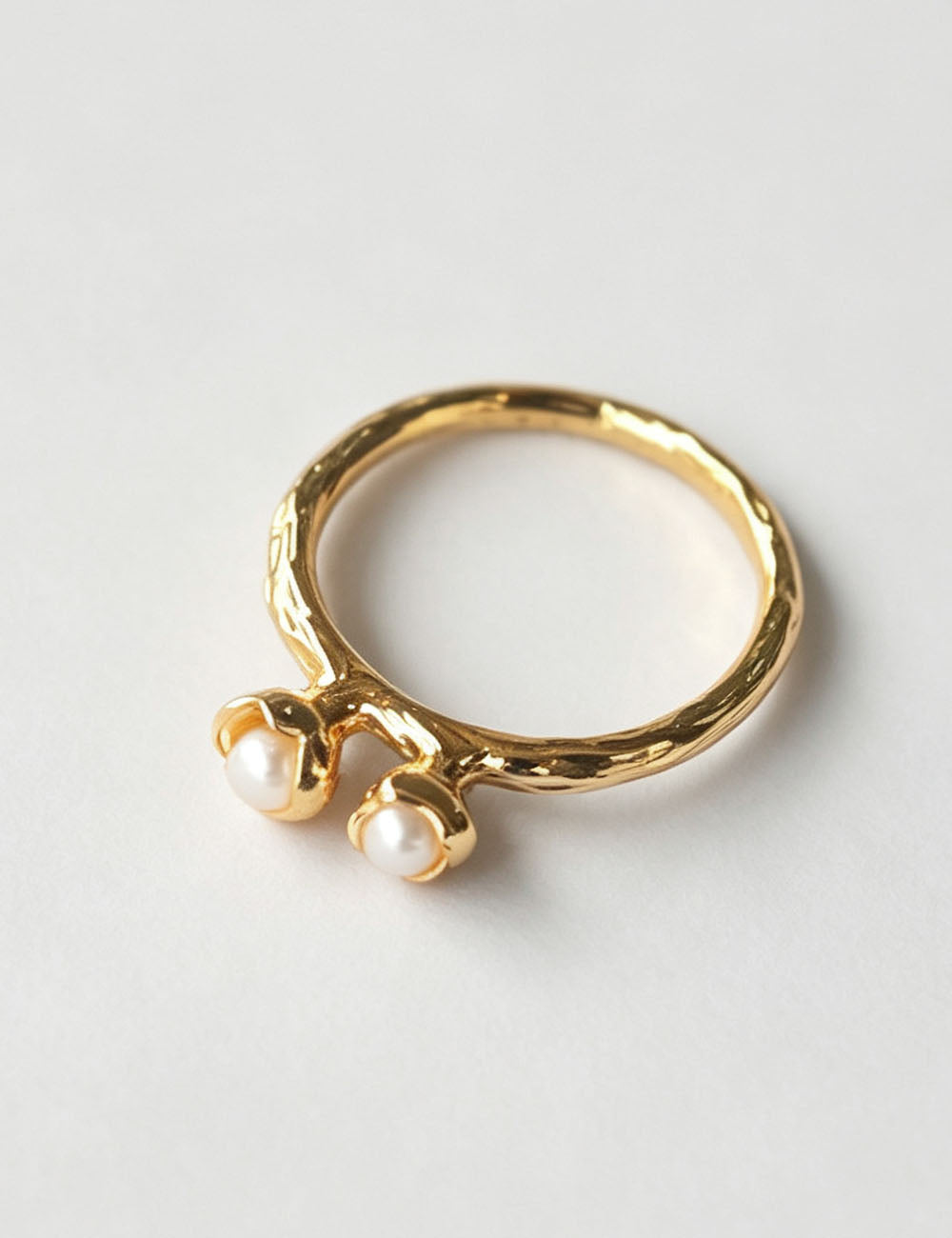 Double Bud Pearl Ring - DippedShop Wholesale - #2771