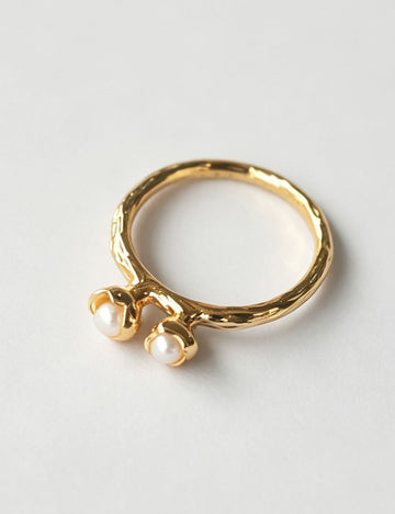 Double Bud Pearl Ring - DippedShop Wholesale - #2771