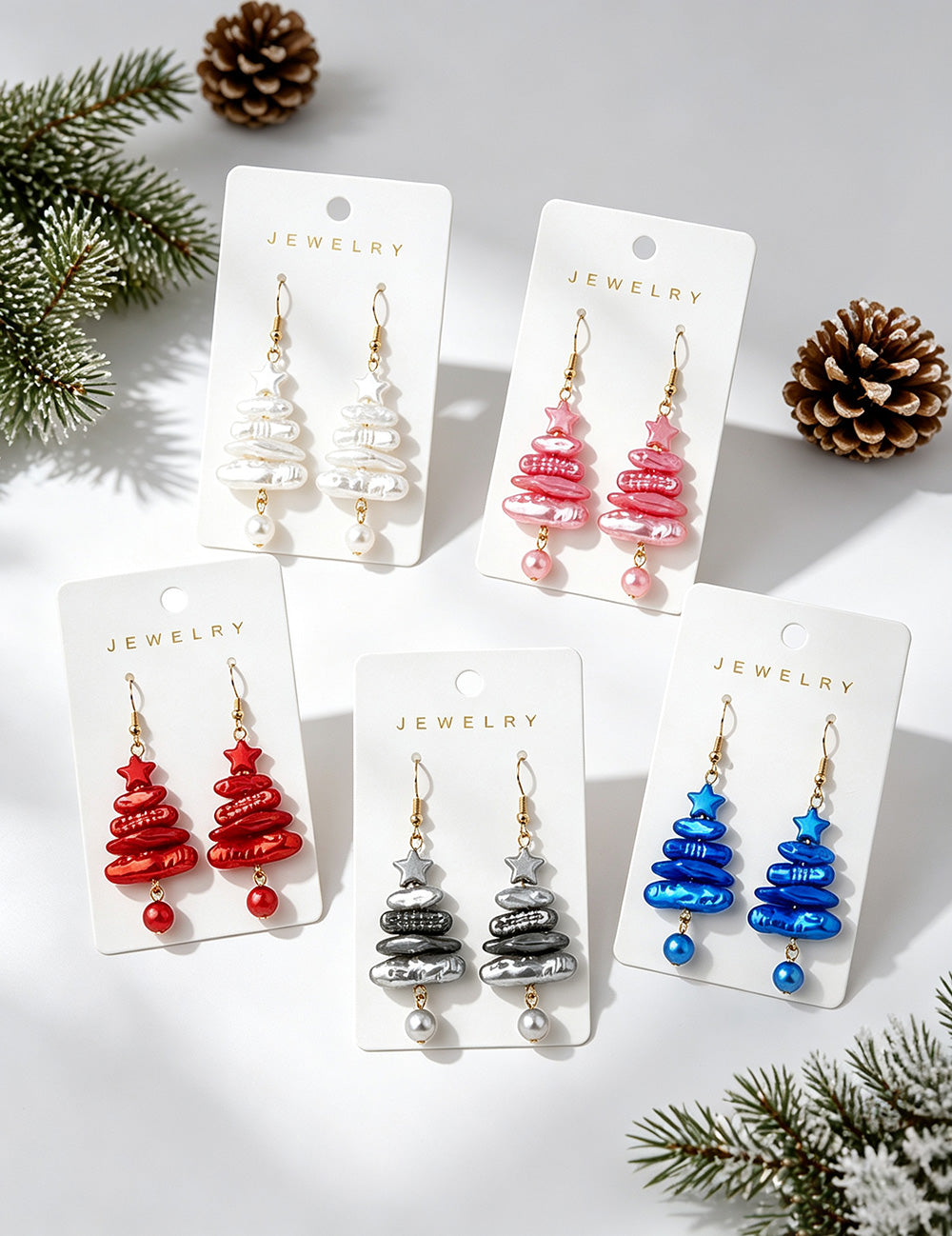 Christmas Tree Dangle Earrings - DippedShop Wholesale - #6435