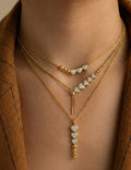 Elegant Gold Plated Heart Rhinestones Pendant Necklace 6W6JNC643
