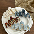 Elegant Tortoise Shell Wavy Acetate Hair Claw 6W6HCP1642