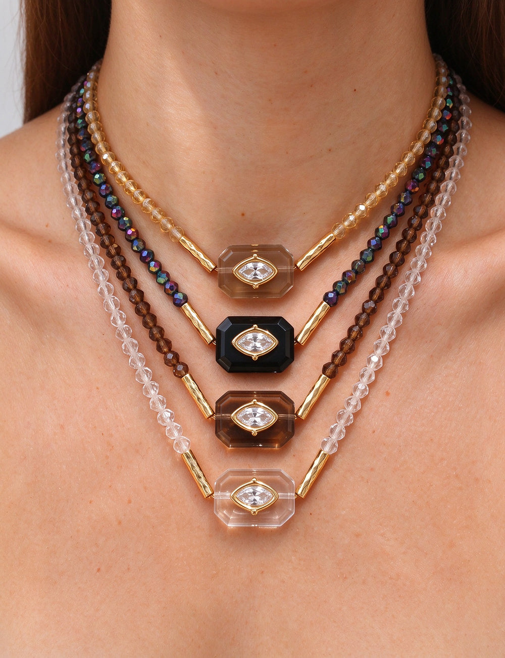 Evil Eye Beaded Necklace - DippedShop Wholesale - #6403
