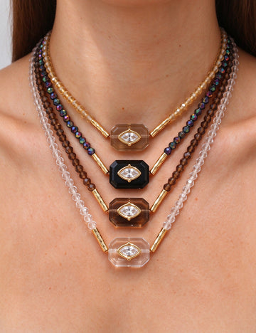 Evil Eye Beaded Necklace - DippedShop Wholesale - #6403