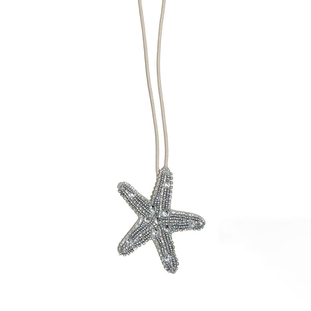 Chic Pearl Rhinestones Starfish Pendant Keychain 6W10BBC805
