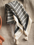 Simple Polka Dots Print Tassel Silk Scarf 6W6NSI200