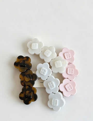 Simple 3D Flower Acetate Duckbill Hair Clip 6W6HCP1249