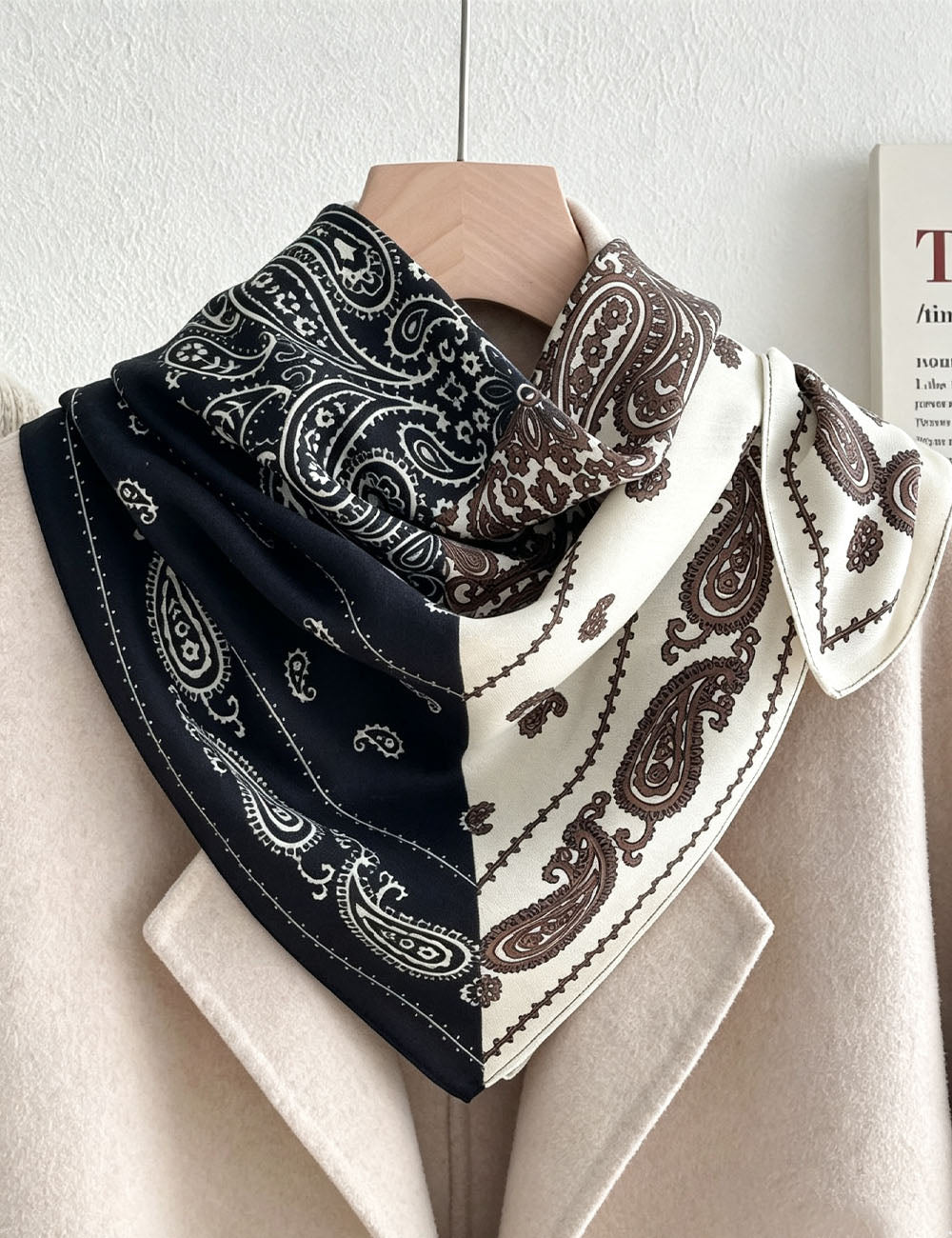Color Block Silk Scarf - DippedShop Wholesale - #4643