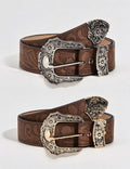Vintage Western Floral Embossed Faux Leather Belt 6W6JBT227