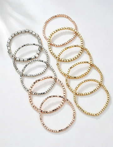 Stylish Gold Plated Multi Layer Beaded Bracelets 6W6JBR501