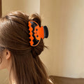 Cute Halloween Color Block Pumpkin Hair Claw 6W6HCP1311