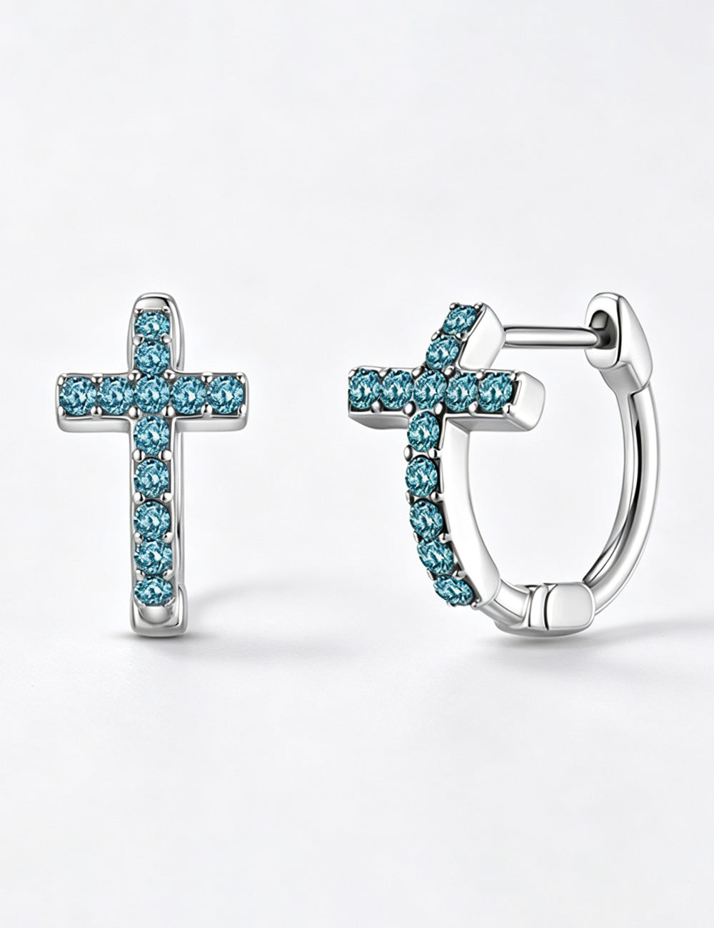 Stylish Cross Rhinestones Hoop Earrings 6W6JER580