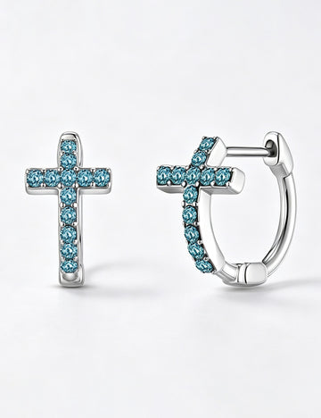 Stylish Cross Rhinestones Hoop Earrings 6W6JER580