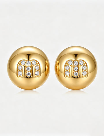Stylish Gold Plated Rhinestones Stud Earrings 6W6JER577