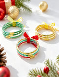Cute Glitter Filled Jelly Bangle Bracelets Set 6W6JBR658