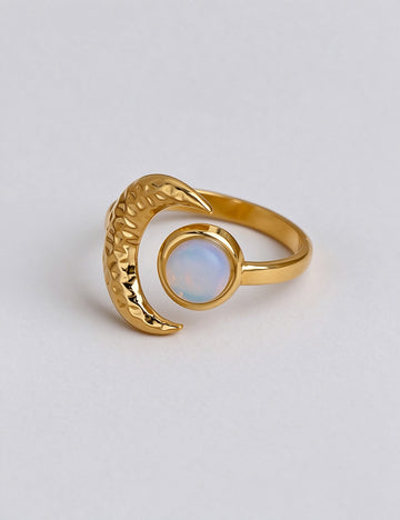 Moon Open Adjustable Ring - DippedShop Wholesale - #5971