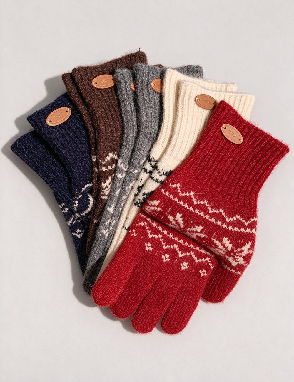 Fair Isle Touchscreen Knit Gloves - DippedShop Wholesale - #8995