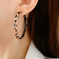 Trendy Leopard Print Circle Statement Hoop Earrongs 6W6JER758