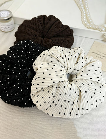 Chic Polka Dots Print Ruffled Hair Scrunchies 6W6HSR361