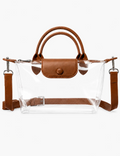 Simple Double Handle Clear Crossbody Bag MK2PLC6W10BBG374