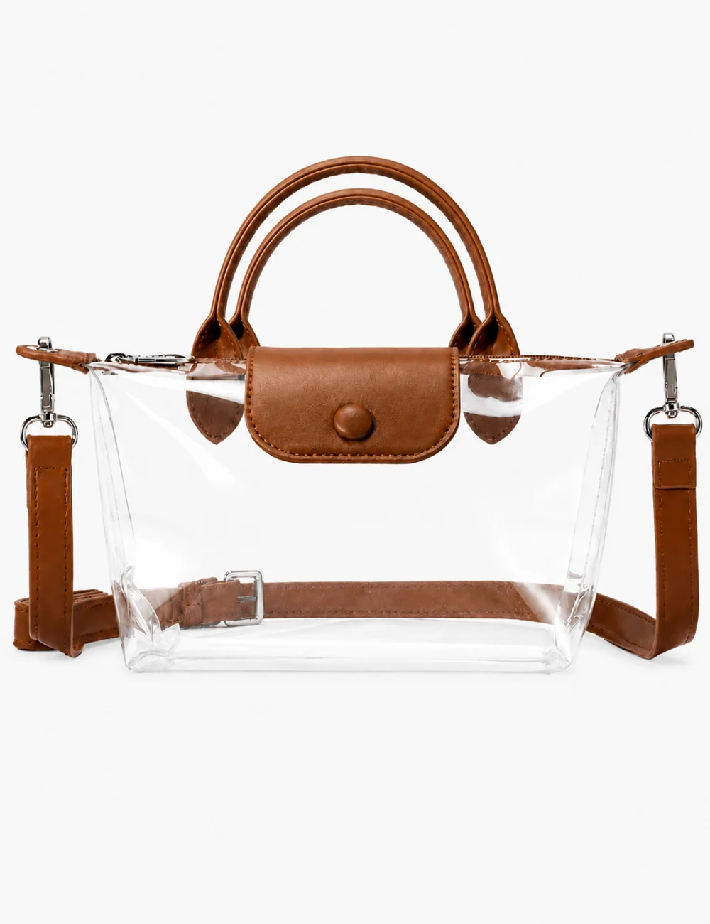 Simple Double Handle Clear Crossbody Bag MK2PLC6W10BBG374