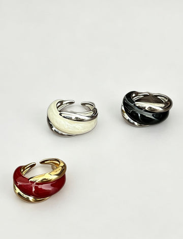 Enamel Twisted Open Ring - DippedShop Wholesale - #1171