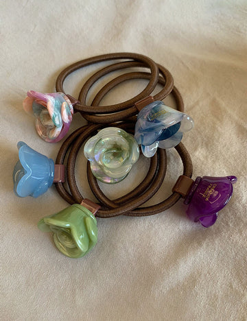 Retro Acetate Rose Elastic Hair Tie MK2BLW6W6HHT14
