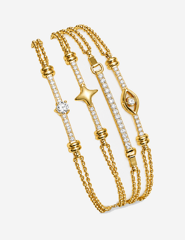 Elegant Gold Plated Heart Rhinestones Bracelets 6W6JBR625