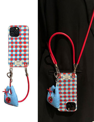 Plaid Crossbody Phone Case - DippedShop Wholesale - #7155