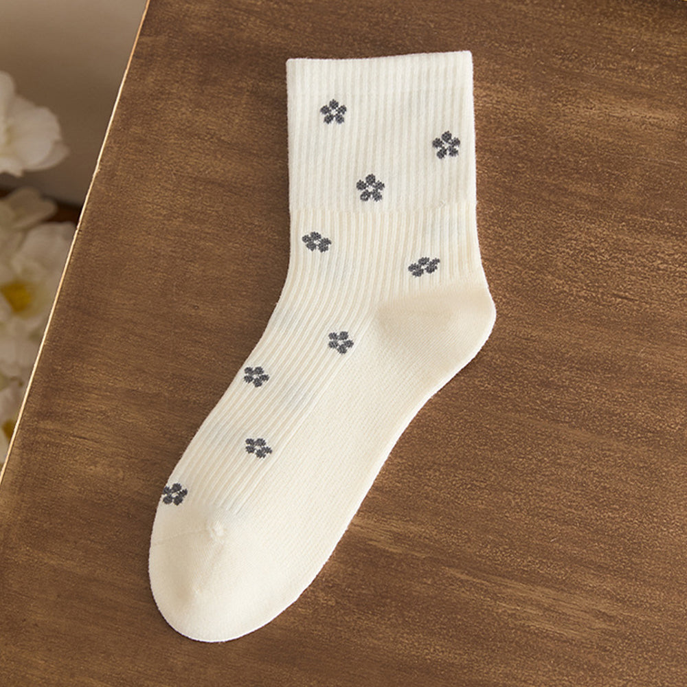 Floral Jacquard Knit Socks - DippedShop Wholesale - #8499