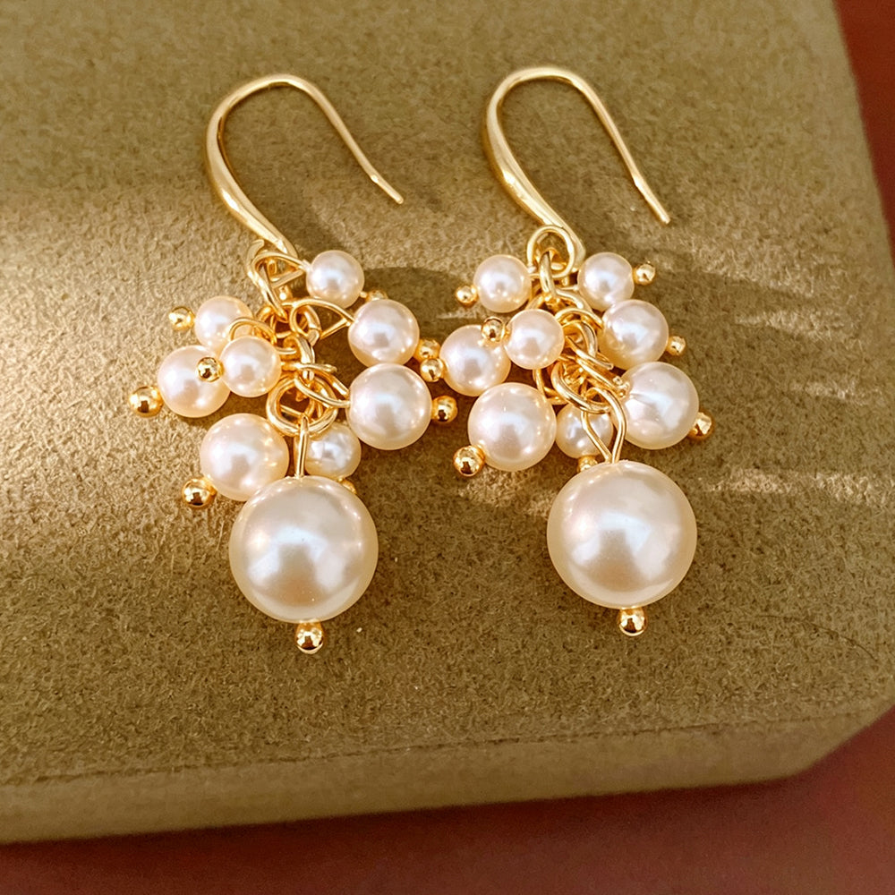 Pearl Cluster Grape Dangle Earrings 6W6JER783