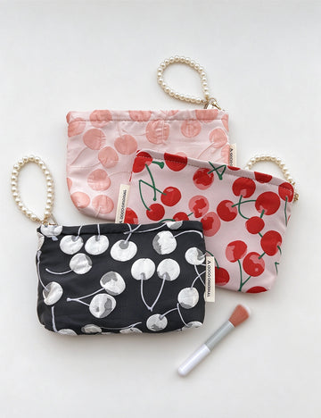 Sweet Cherry Print Portable Cosmetic Bag 6C5CO281