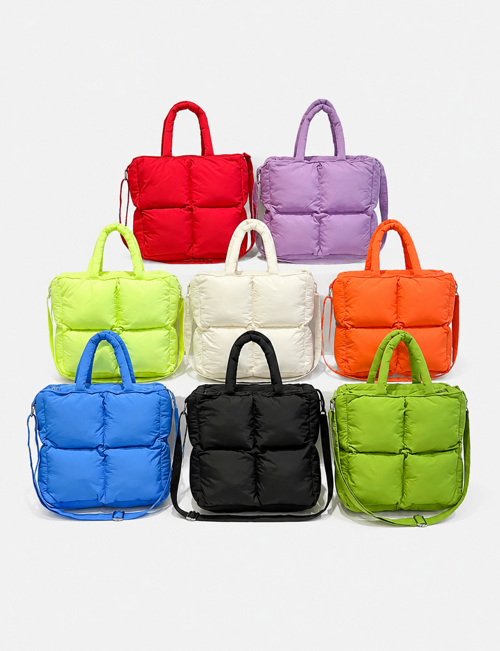 Trendy Puffer Square Solid Color Shoulder Bag 6W10BBG1805