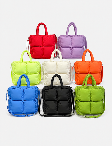 Trendy Puffer Square Solid Color Shoulder Bag 6W10BBG1805