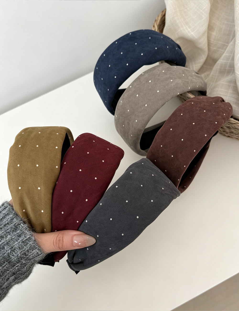Polka Dot Wide Headband - DippedShop Wholesale - #7267