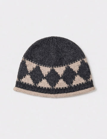 Diamond Jacquard Knit Beanie - DippedShop Wholesale - #7331