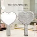 Stylish Heart Shape Rhinestone Handheld Mirror 6C5MR104
