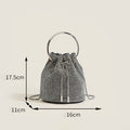 Luxury Sparkling Rhinestone Round Handle Bucket Bag 6W10BBG1410