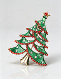 Sparkling Rhinestone Christmas Tree Brooch Pin 6W6JPB59