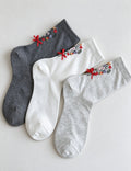 Floral Bow Crew Socks - DippedShop Wholesale - #3411