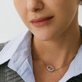 Trendy Cubic Zircon Gold Plated Chain Necklace 6W6JNC1028