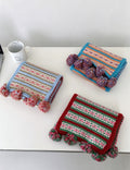 Fair Isle Pompom Knit Scarf - DippedShop Wholesale - #5331